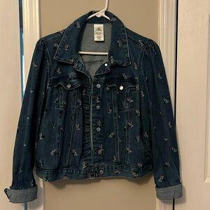 Adorable Minnie Mouse denim jacket sz L, Authentic Disney